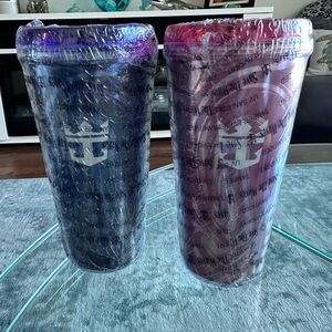 2 NEW 2026 Royal Caribbean Cruise Coke Souvenir Coca Cola Insulated Cup SEALED